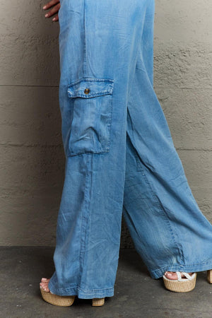 Optimal Comfort Plus Size Wide Leg Cargo Pants - MXSTUDIO.COM