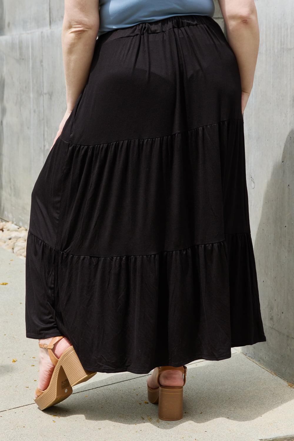 Perfect Sunday Plus Size Black Maxi Skirt - MXSTUDIO.COM