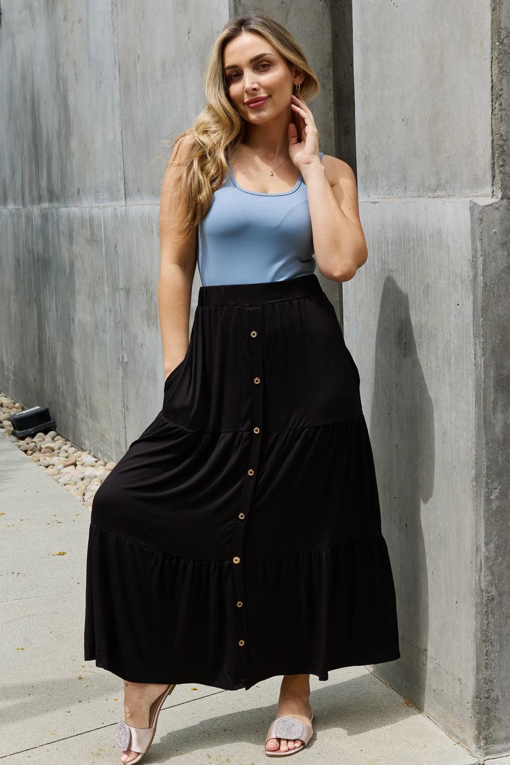 Perfect Sunday Plus Size Black Maxi Skirt - MXSTUDIO.COM