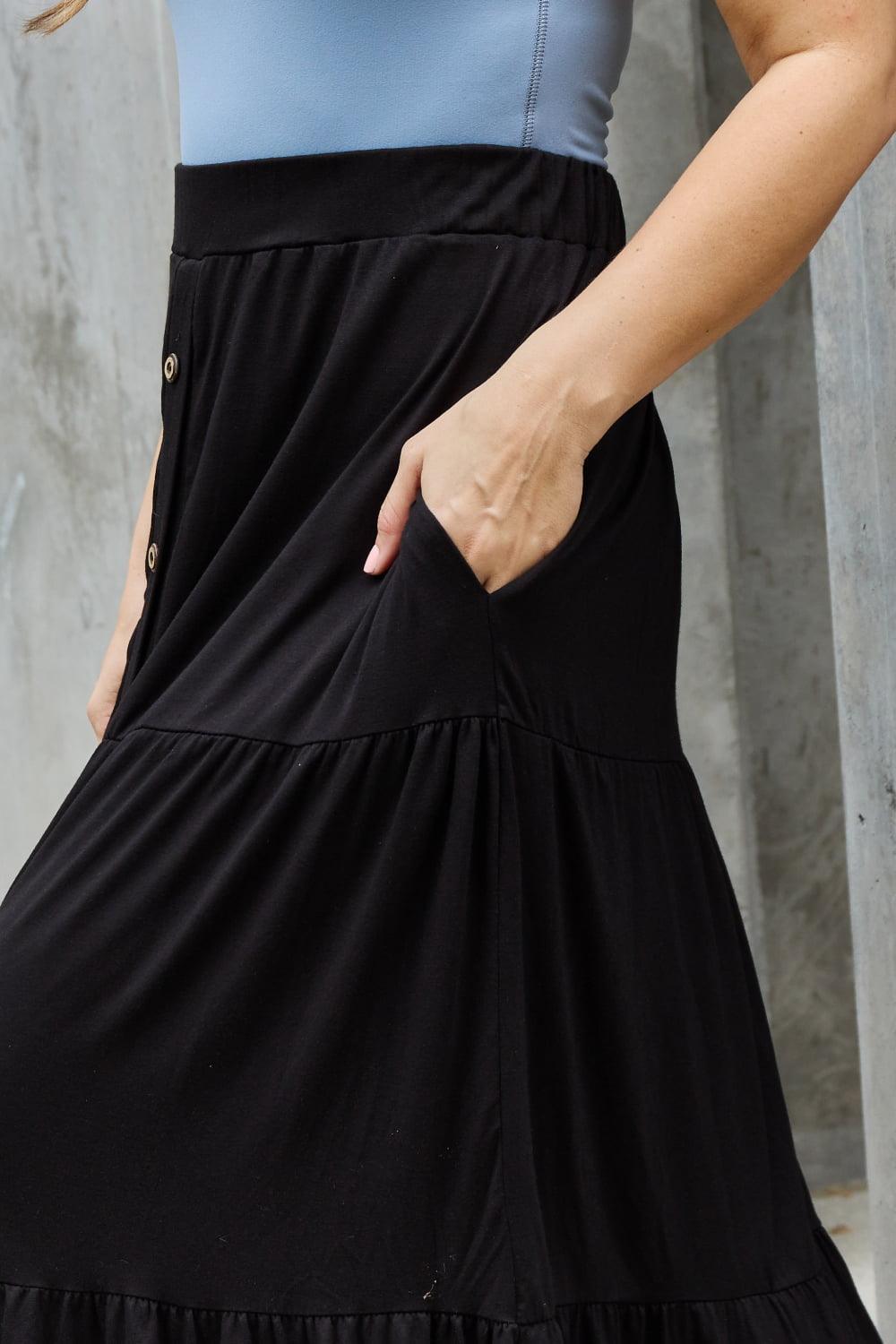 Perfect Sunday Plus Size Black Maxi Skirt - MXSTUDIO.COM