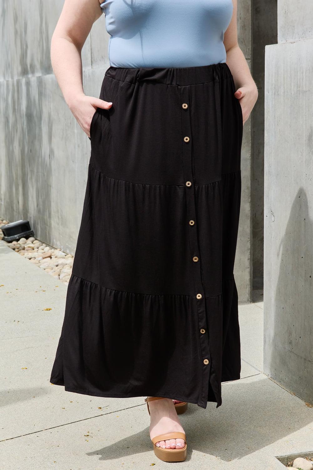 Perfect Sunday Plus Size Black Maxi Skirt - MXSTUDIO.COM