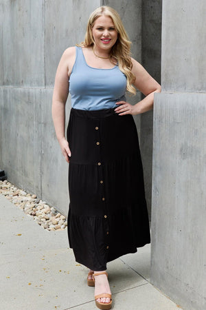 Perfect Sunday Plus Size Black Maxi Skirt - MXSTUDIO.COM