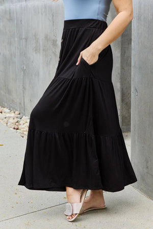 Perfect Sunday Plus Size Black Maxi Skirt - MXSTUDIO.COM