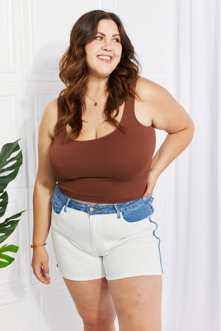 Plus Size Alive High Waist Denim Shorts - MXSTUDIO.COM