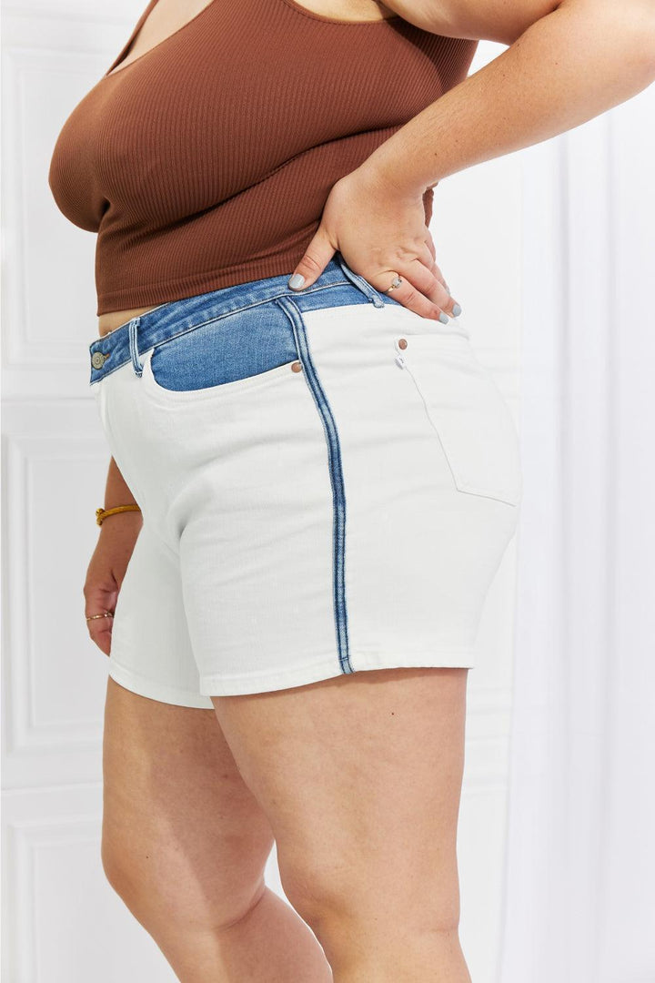 Plus Size Alive High Waist Denim Shorts - MXSTUDIO.COM