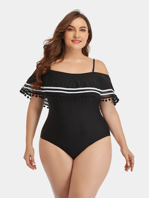 Plus Size Bare Shoulders One-Piece Swimsuit - MXSTUDIO.COM