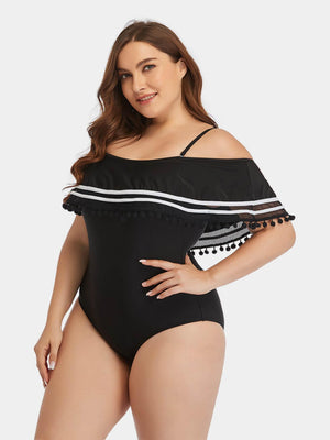 Plus Size Bare Shoulders One-Piece Swimsuit - MXSTUDIO.COM