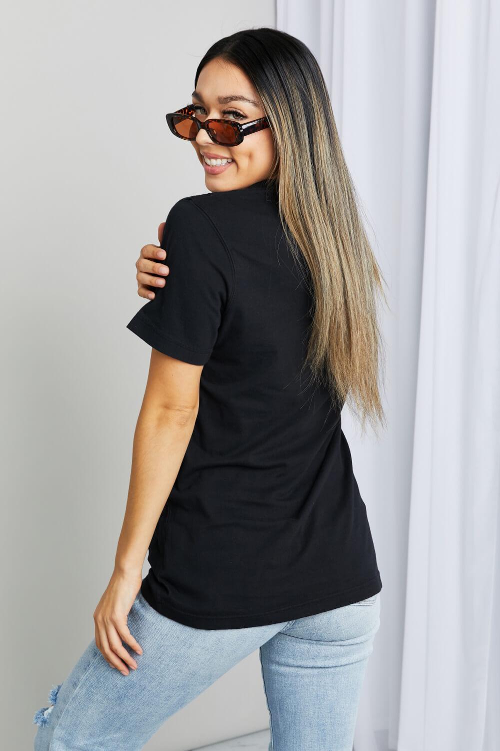 Plus Size Black Cotton Desert Dreamer Graphic Tee - MXSTUDIO.COM