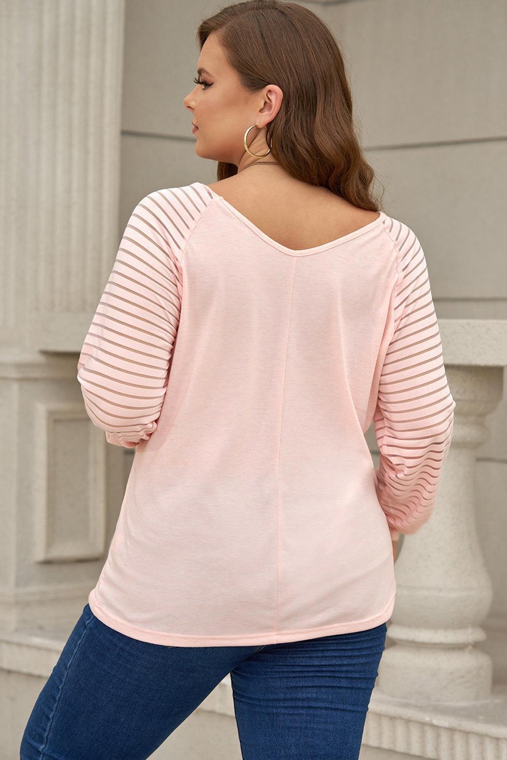 Plus Size Cozy Soft Rabbit Designed Pink Tee - MXSTUDIO.COM