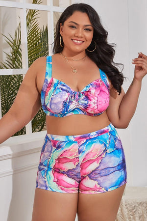 Plus Size Elastic and Comfy Two-Piece Swimsuit - MXSTUDIO.COM