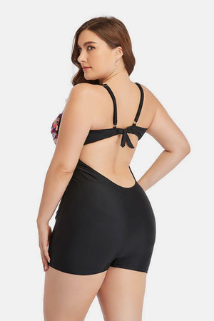 Plus Size Flattering Fit One-Piece Swimsuit - MXSTUDIO.COM