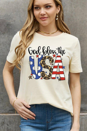 Plus Size God Bless The USA Patriotic Top - MXSTUDIO.COM