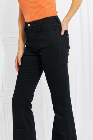 Plus Size High-Rise Bootcut Jeans In Black - MXSTUDIO.COM