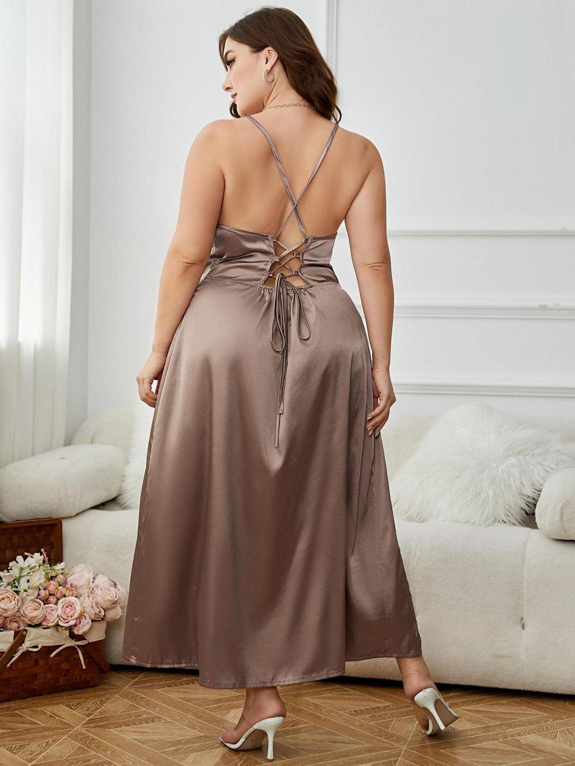 Plus Size Laced in Elegance Night Dress - MXSTUDIO.COM