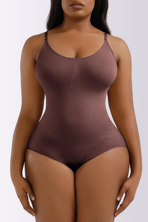 Plus Size Shaping Spaghetti Strap Bodysuit. - MXSTUDIO.COM