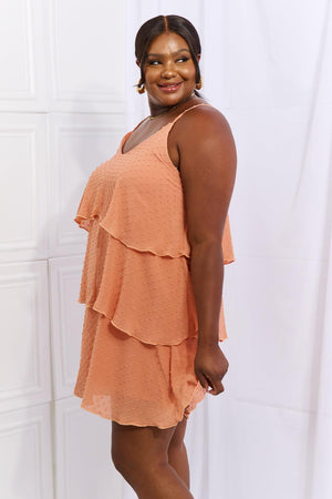 Plus Size Sherbet Layered Cami Mini Dress - MXSTUDIO.COM