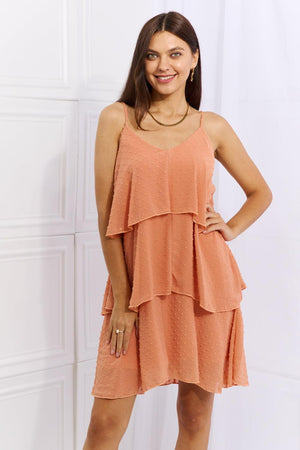 Plus Size Sherbet Layered Cami Mini Dress - MXSTUDIO.COM