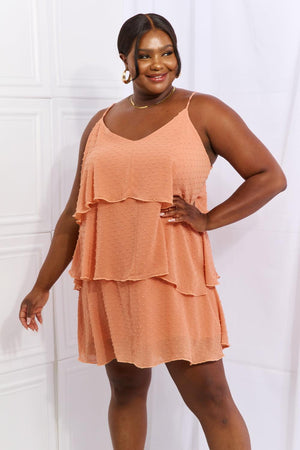 Plus Size Sherbet Layered Cami Mini Dress - MXSTUDIO.COM