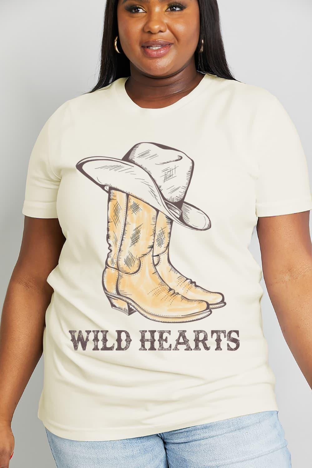 Plus Size Wild Hearts Graphic Cotton Tee - MXSTUDIO.COM