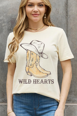 Plus Size Wild Hearts Graphic Cotton Tee - MXSTUDIO.COM