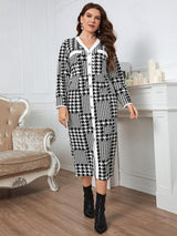 Radiate Confidence Plus Size Houndstooth Dress - MXSTUDIO.COM