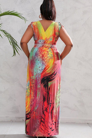 Ravishing Surplice Plus Size Sleeveless Maxi Dress - MXSTUDIO.COM