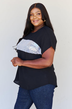 Real Women Have Curves Plus Size Sequin Top - MXSTUDIO.COM