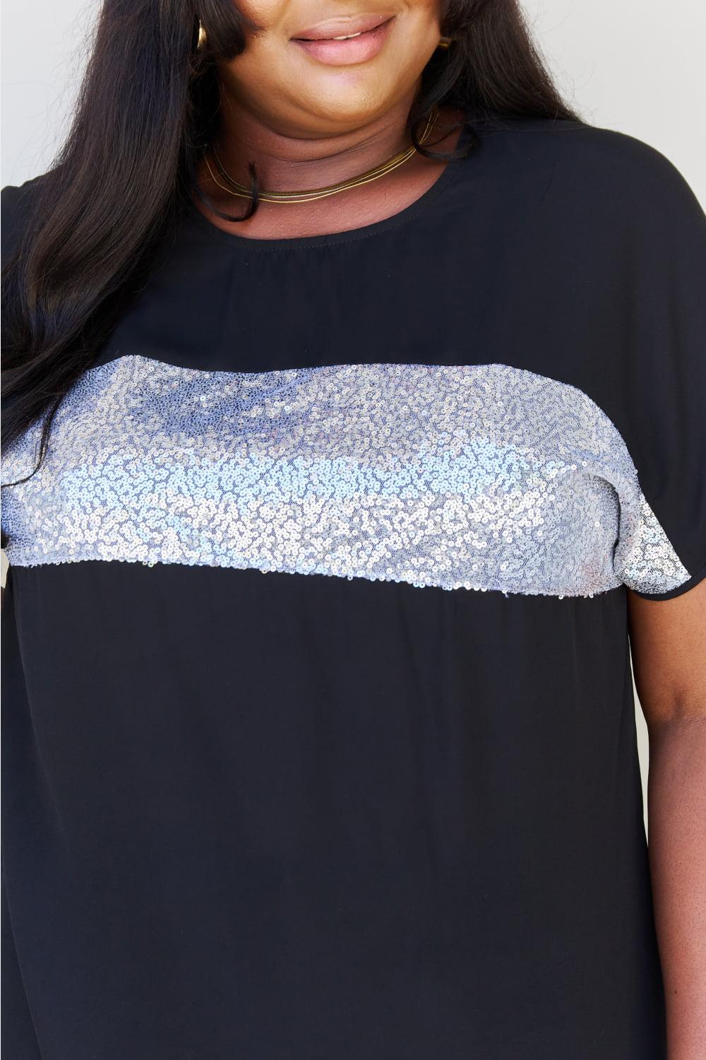 Real Women Have Curves Plus Size Sequin Top - MXSTUDIO.COM