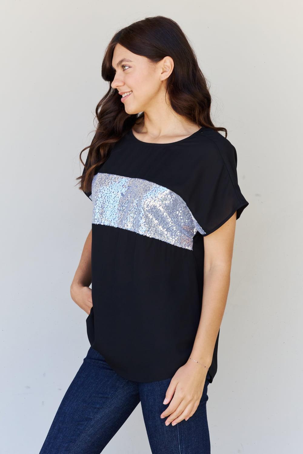 Real Women Have Curves Plus Size Sequin Top - MXSTUDIO.COM