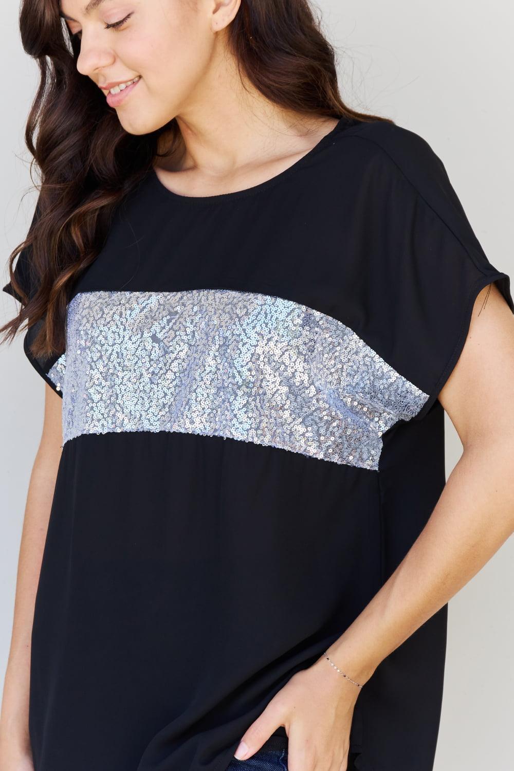 Real Women Have Curves Plus Size Sequin Top - MXSTUDIO.COM