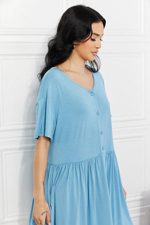 Relaxing Short Sleeve Plus Size Button Up Dress - MXSTUDIO.COM