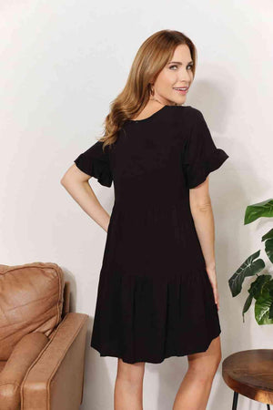 Ruffled Flounce Sleeve Plus Size Tiered Dress - MXSTUDIO.COM