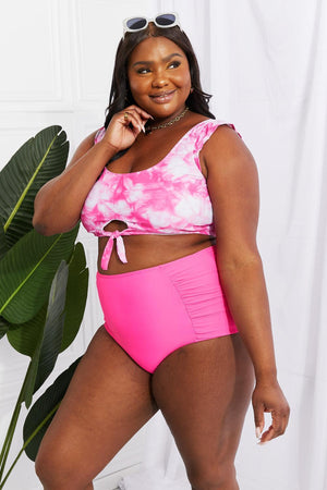 Seaside Chick Pink Plus Size Two Piece Swimsuit - MXSTUDIO.COM