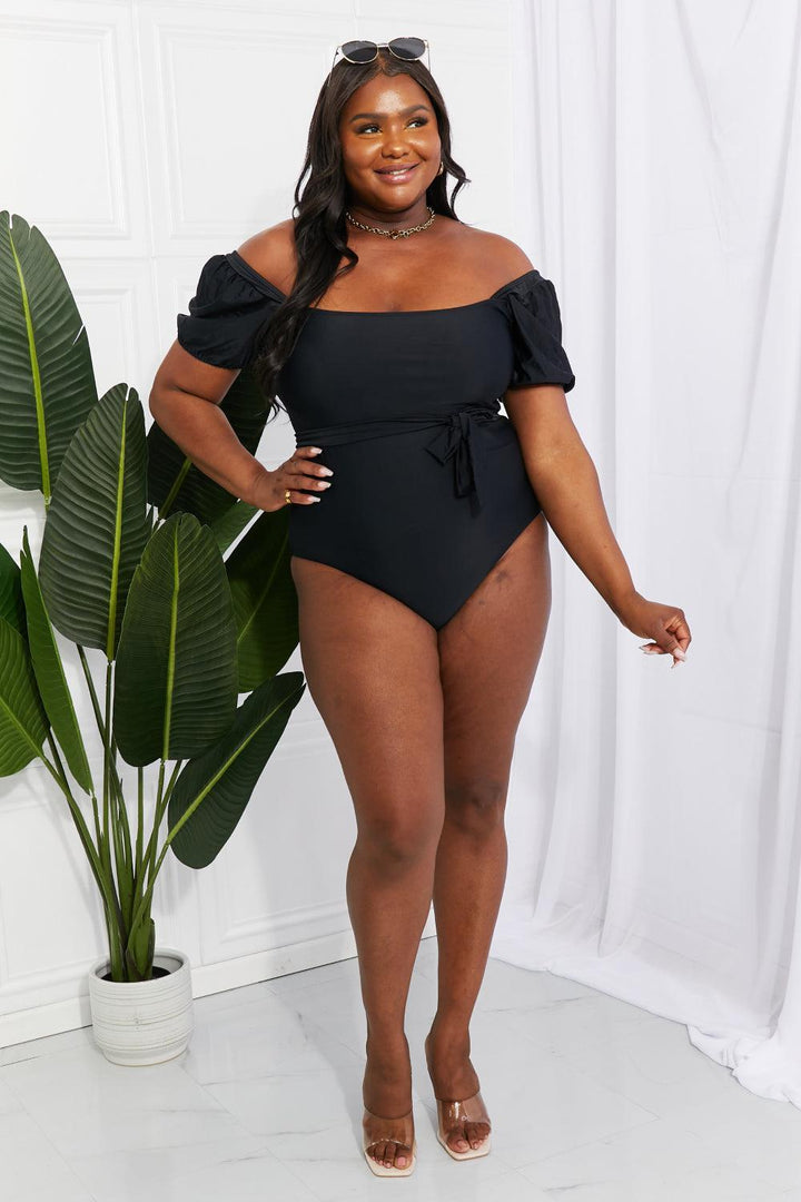 Seaside Romance Plus Size Black One Piece Swimsuit - MXSTUDIO.COM