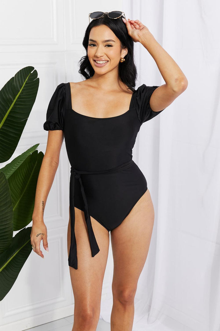 Seaside Romance Plus Size Black One Piece Swimsuit - MXSTUDIO.COM