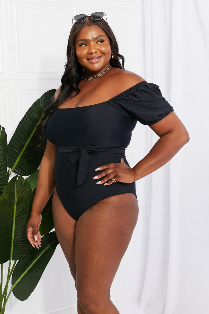 Seaside Romance Plus Size Black One Piece Swimsuit - MXSTUDIO.COM