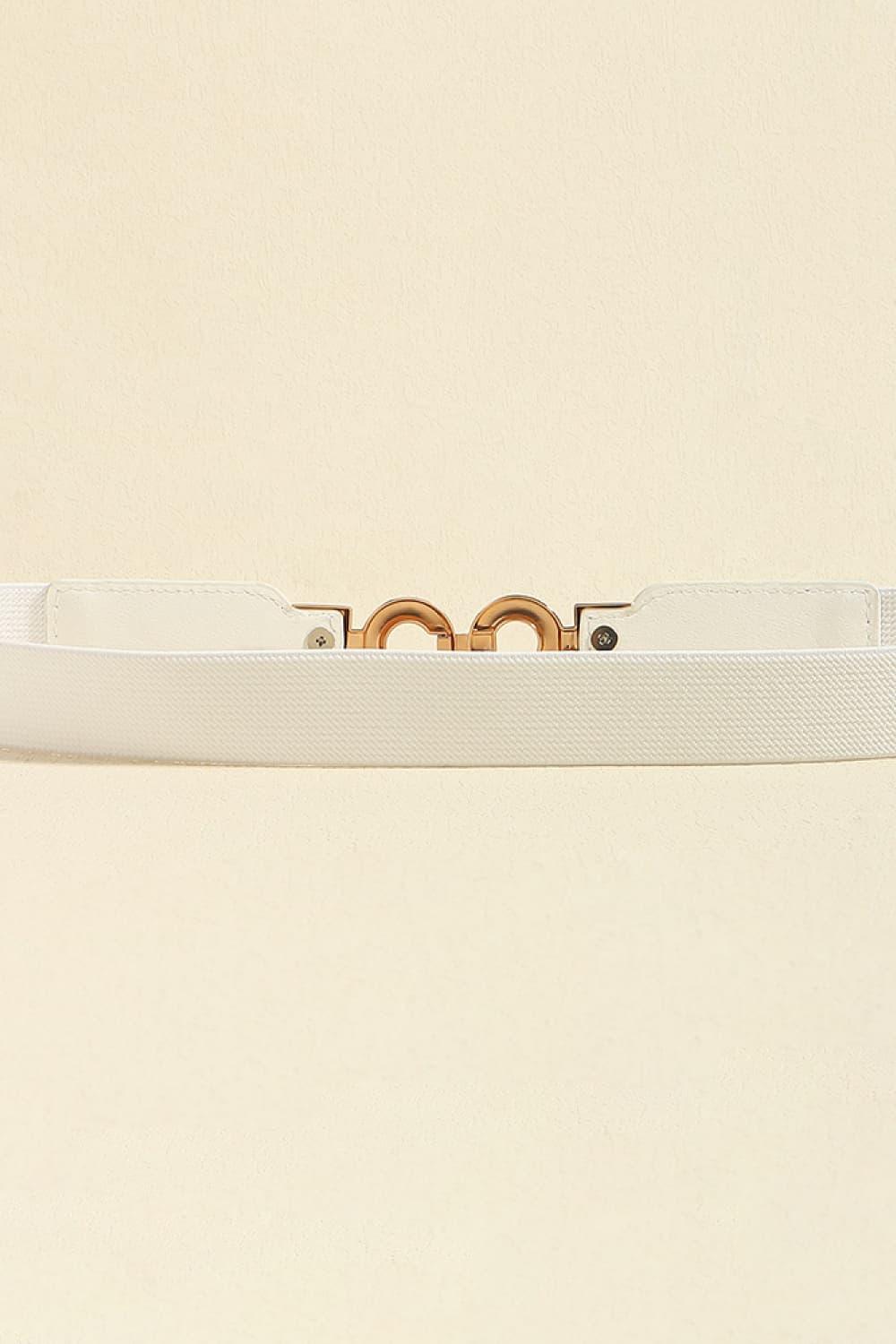 Secure Gold Buckle Elastic Waist Belt - MXSTUDIO.COM