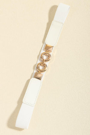 Secure Gold Buckle Elastic Waist Belt - MXSTUDIO.COM