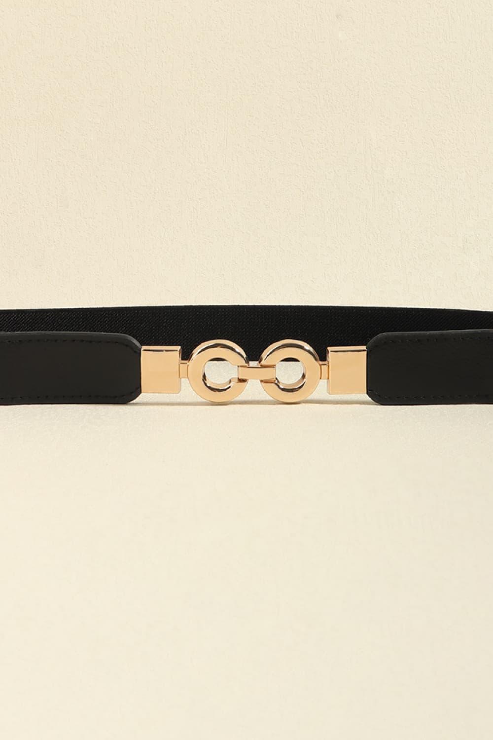 Secure Gold Buckle Elastic Waist Belt - MXSTUDIO.COM