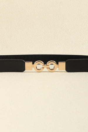 Secure Gold Buckle Elastic Waist Belt - MXSTUDIO.COM