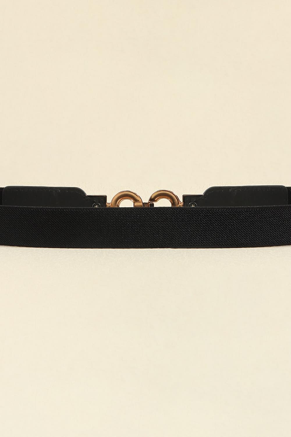 Secure Gold Buckle Elastic Waist Belt - MXSTUDIO.COM