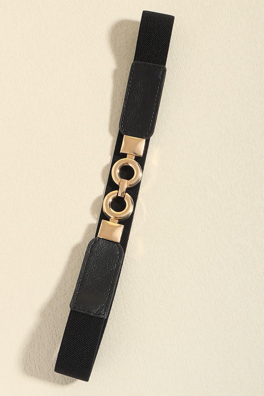 Secure Gold Buckle Elastic Waist Belt - MXSTUDIO.COM