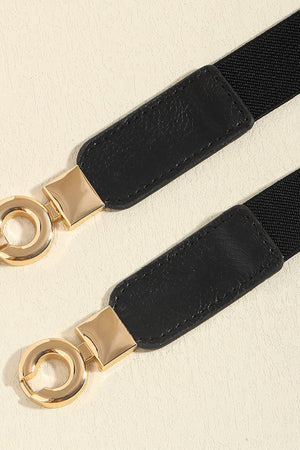 Secure Gold Buckle Elastic Waist Belt - MXSTUDIO.COM