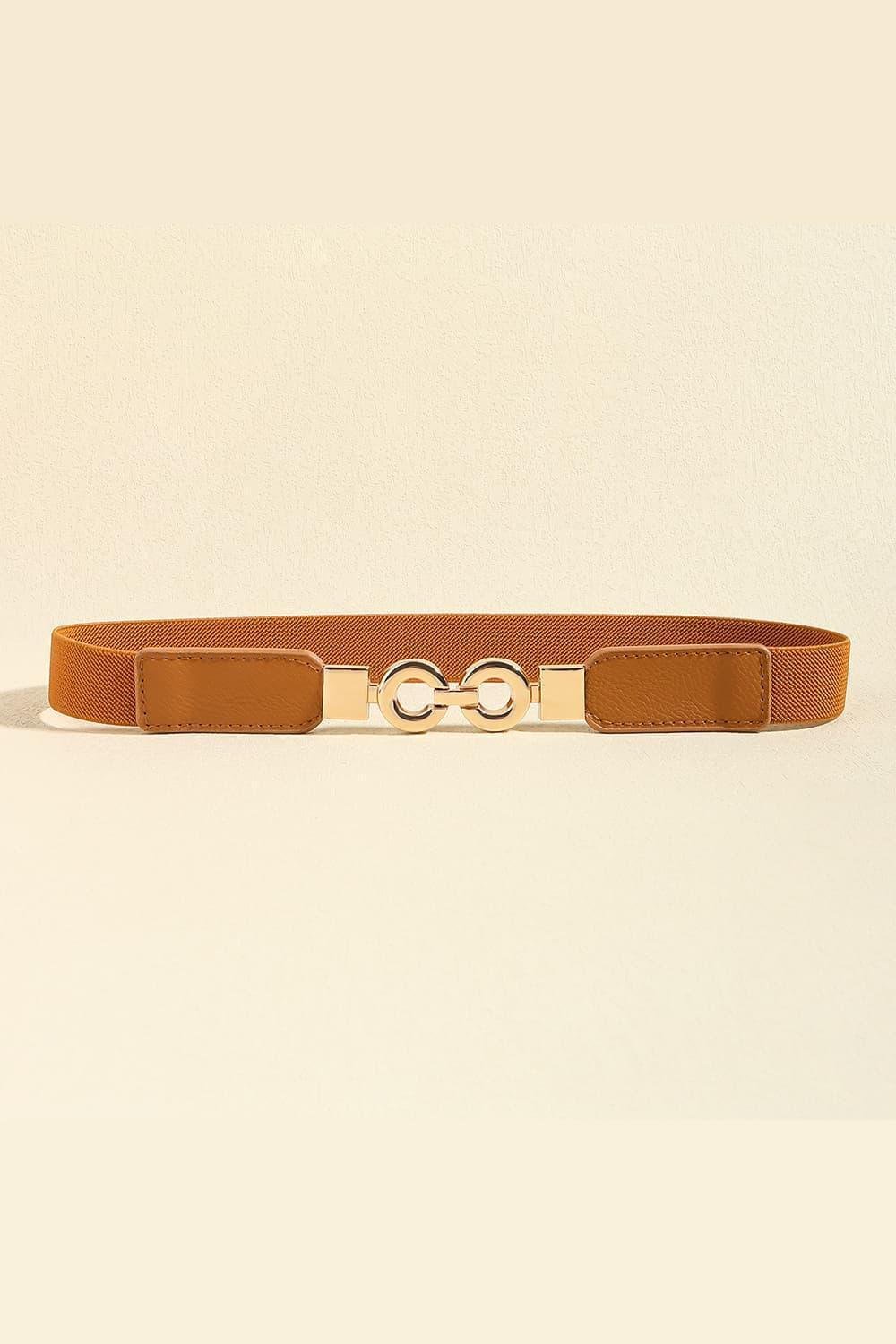 Secure Gold Buckle Elastic Waist Belt - MXSTUDIO.COM