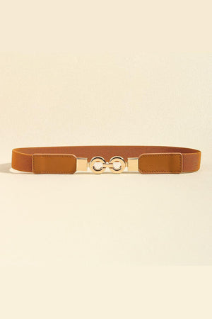 Secure Gold Buckle Elastic Waist Belt - MXSTUDIO.COM