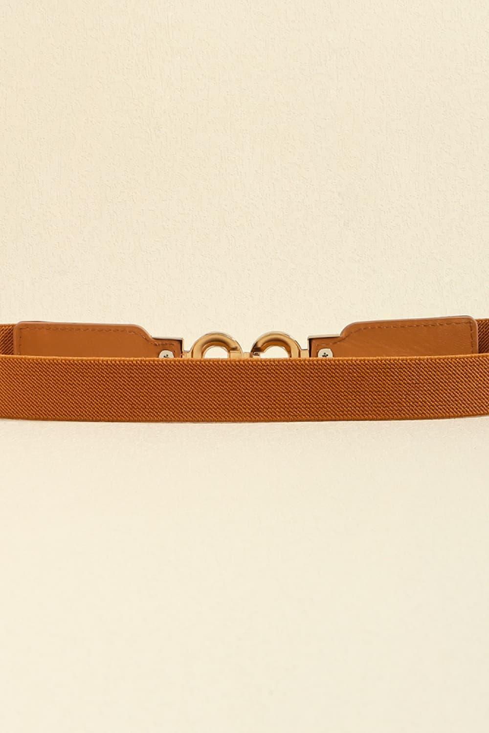 Secure Gold Buckle Elastic Waist Belt - MXSTUDIO.COM