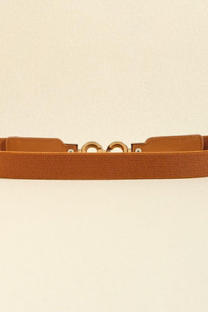 Secure Gold Buckle Elastic Waist Belt - MXSTUDIO.COM