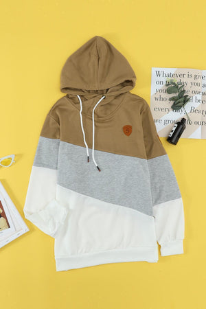 Self Love Color Block Cowl Neck Hoodie - MXSTUDIO.COM