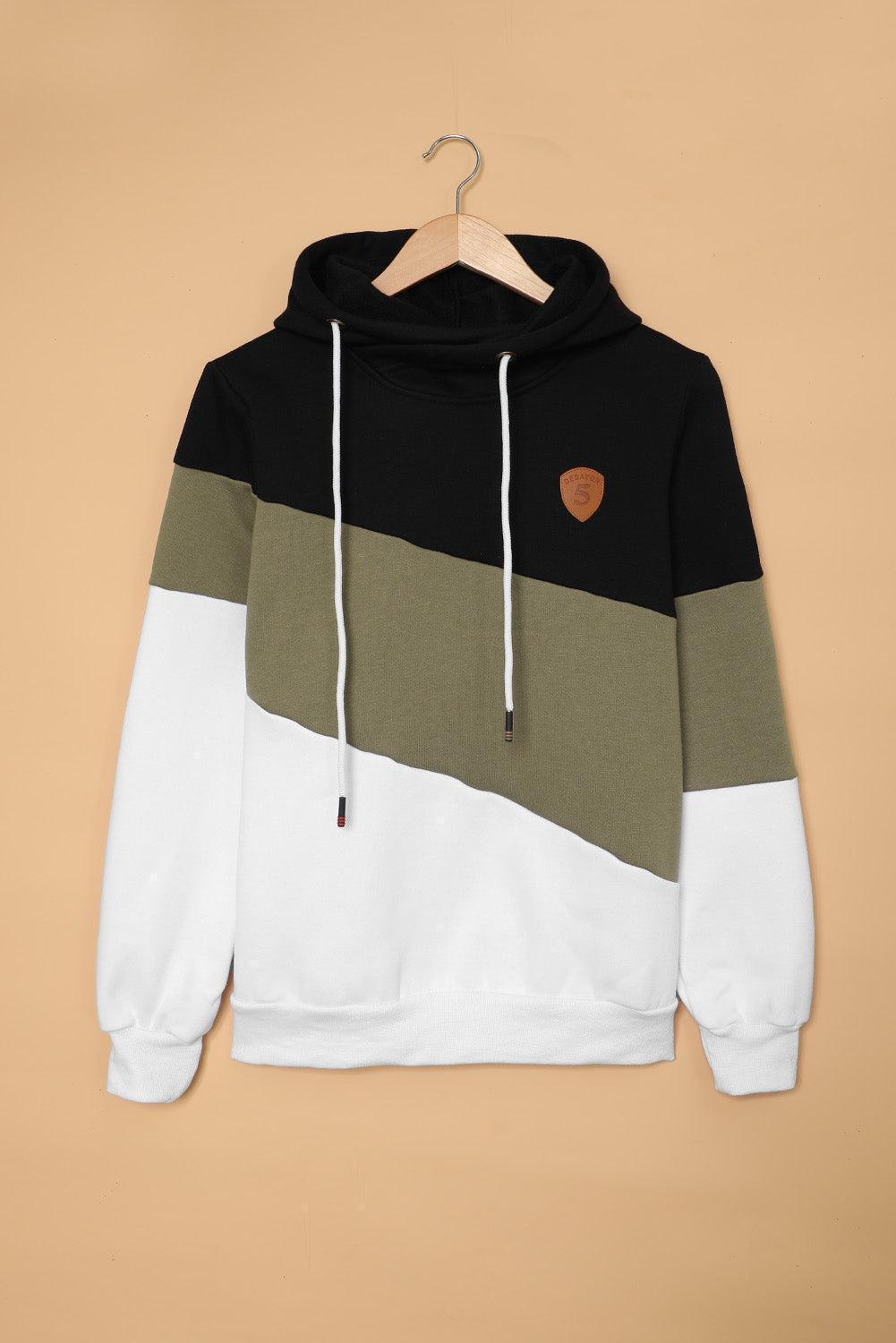 Self Love Color Block Cowl Neck Hoodie - MXSTUDIO.COM