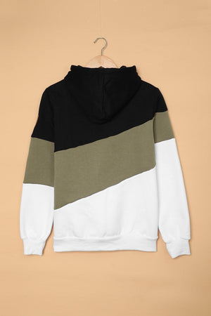 Self Love Color Block Cowl Neck Hoodie - MXSTUDIO.COM